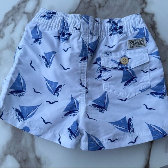 Polo Ralph Lauren Baby Swim Trunks – Sailboat Print Blue White 9M NWT - Picture 7 of 17